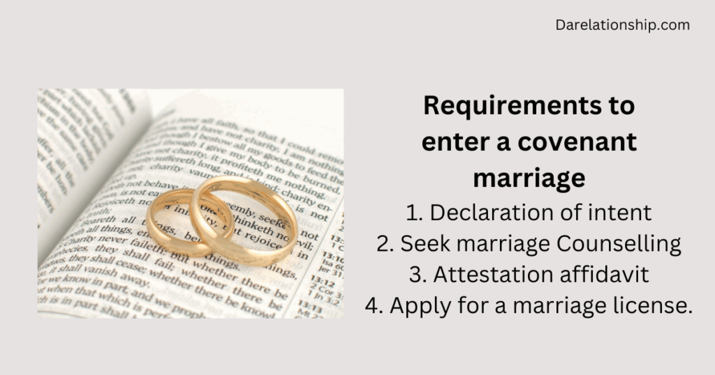 Requirements to enter a covenant marriage
