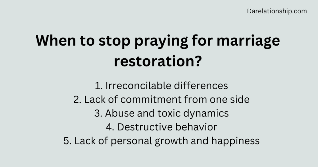 Sign to stop praying for marriage restoration