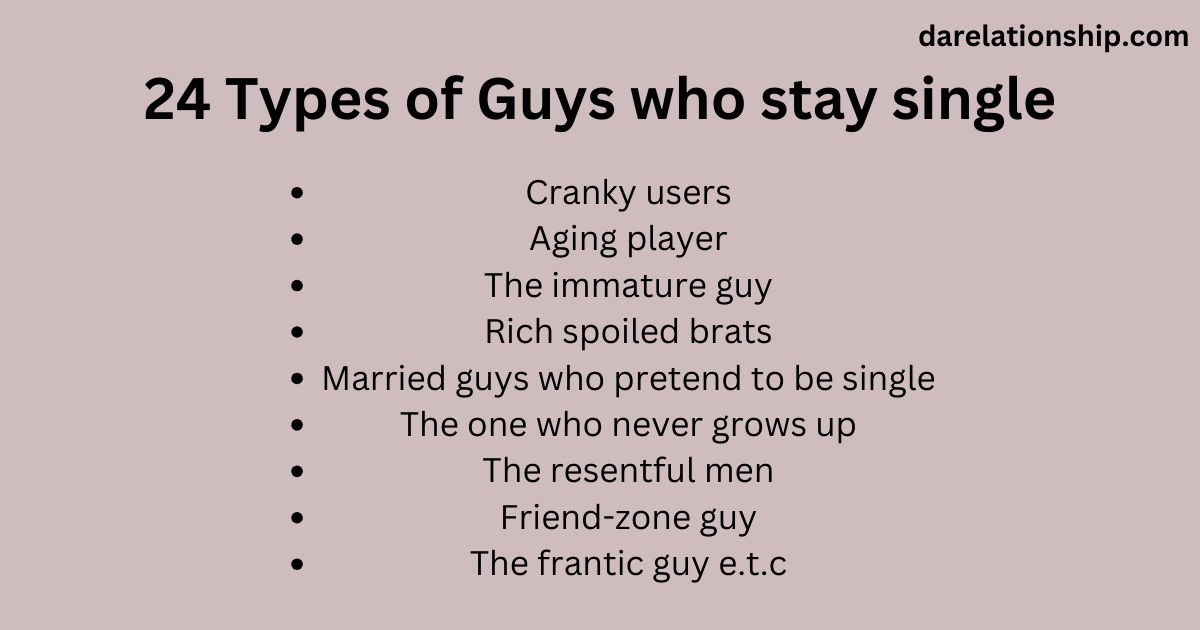 24 Types of Guys who stay single